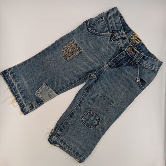 Gap 1969 Girl's Distressed Patched Boot Cut Jeans 4 - Picture 1 of 8